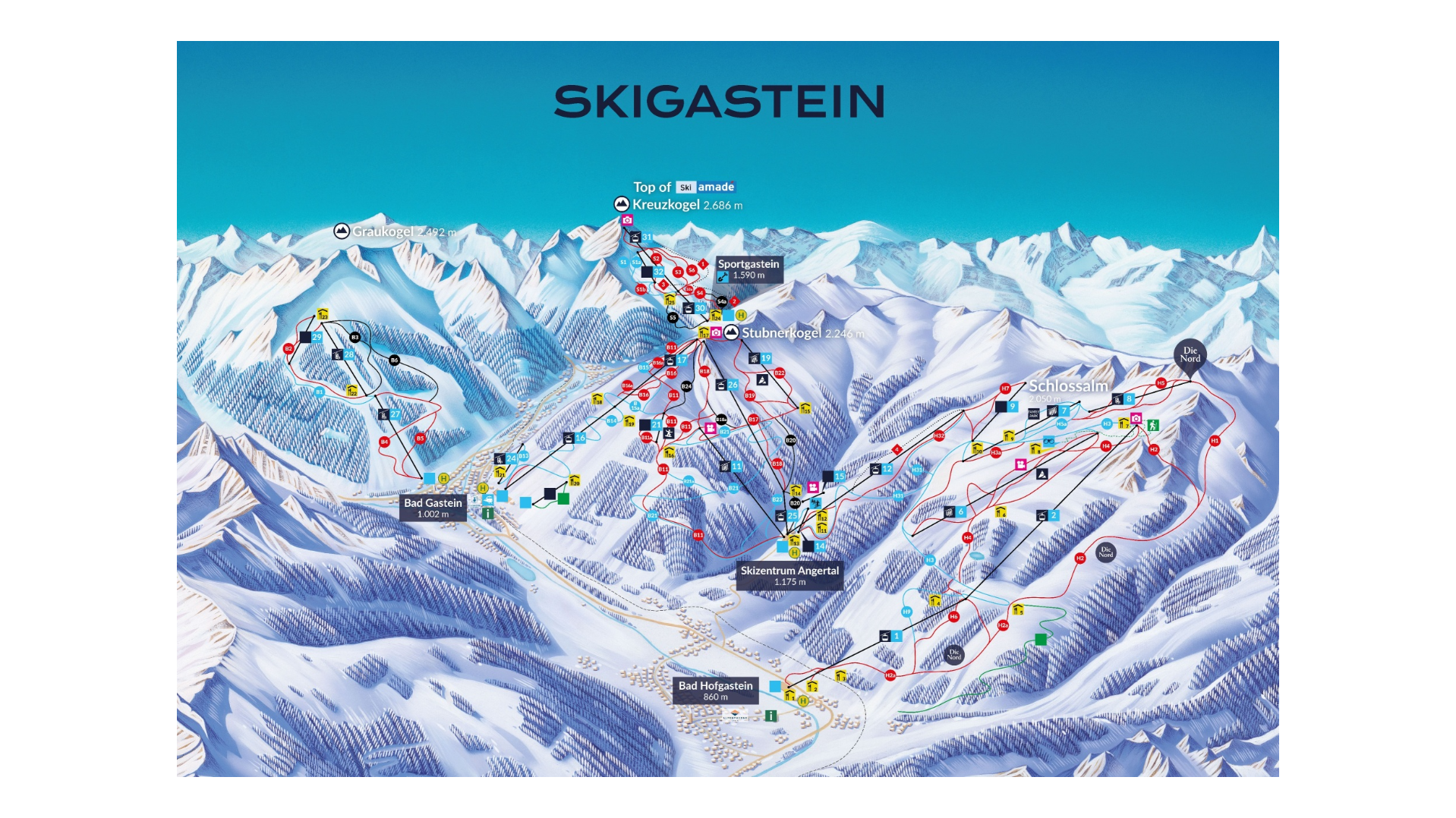 Bad Gastein Ski Map