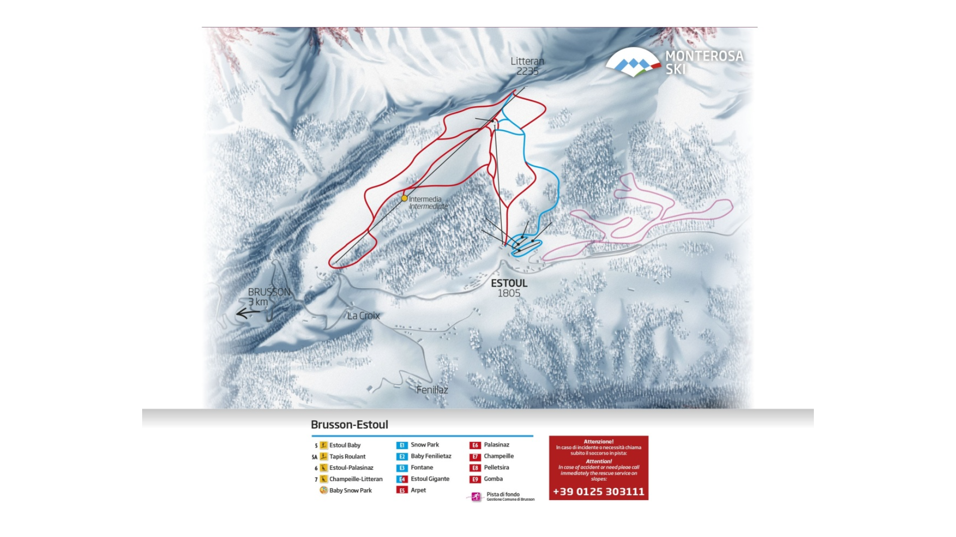 Brusson Ski Map