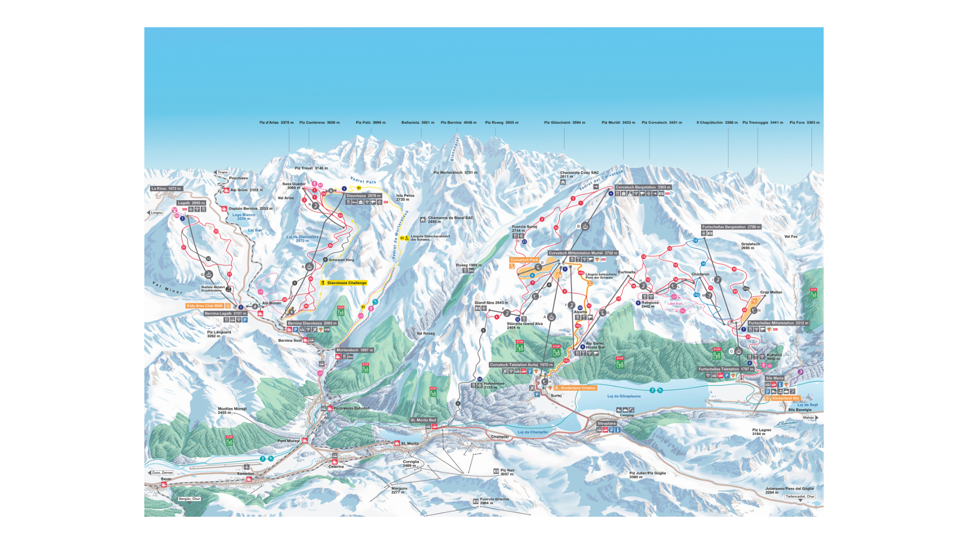 Corvatsch Ski Map