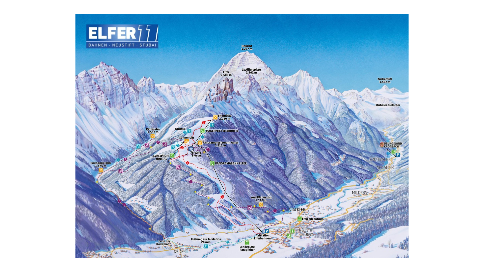 Elfer Neustift Ski Map