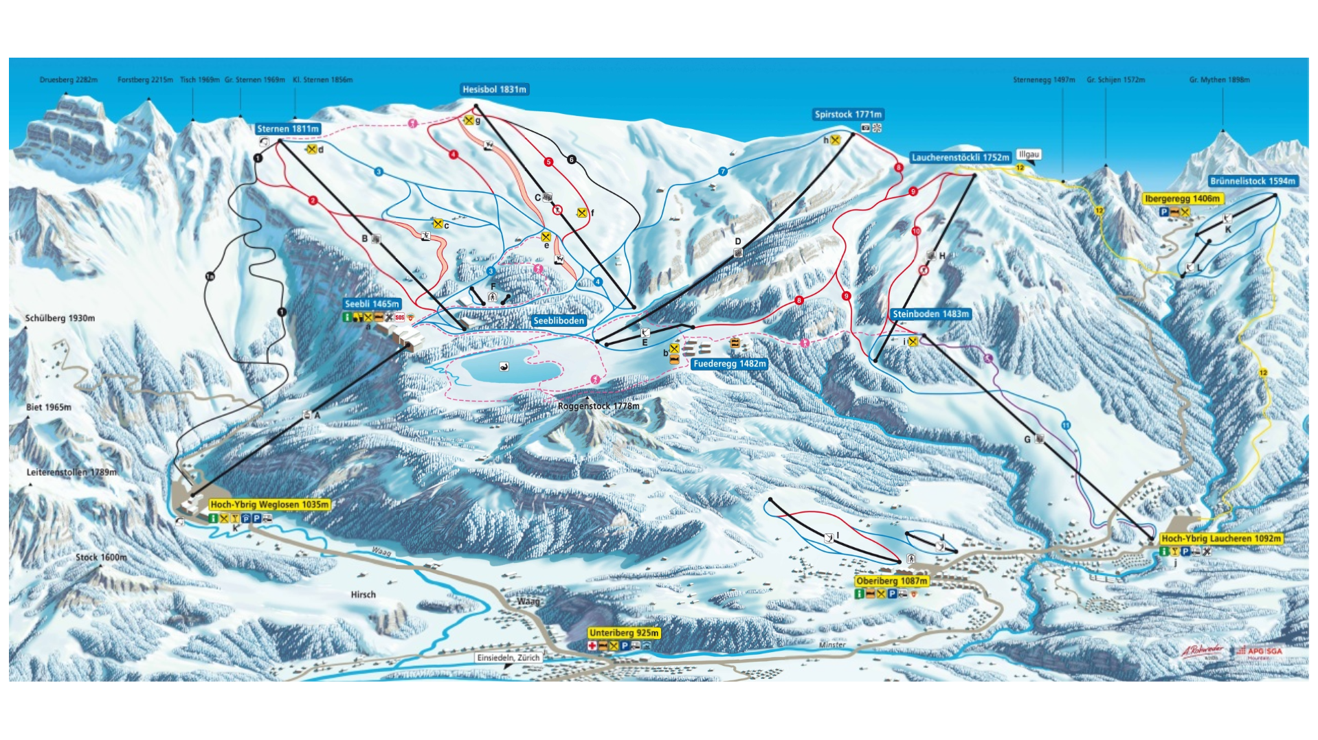 Hoch-Ybrig Ski Map