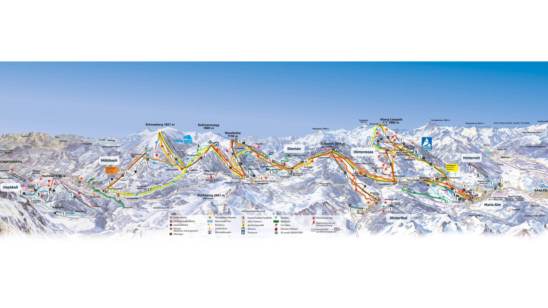Hochkönig Ski Area Ski Map
