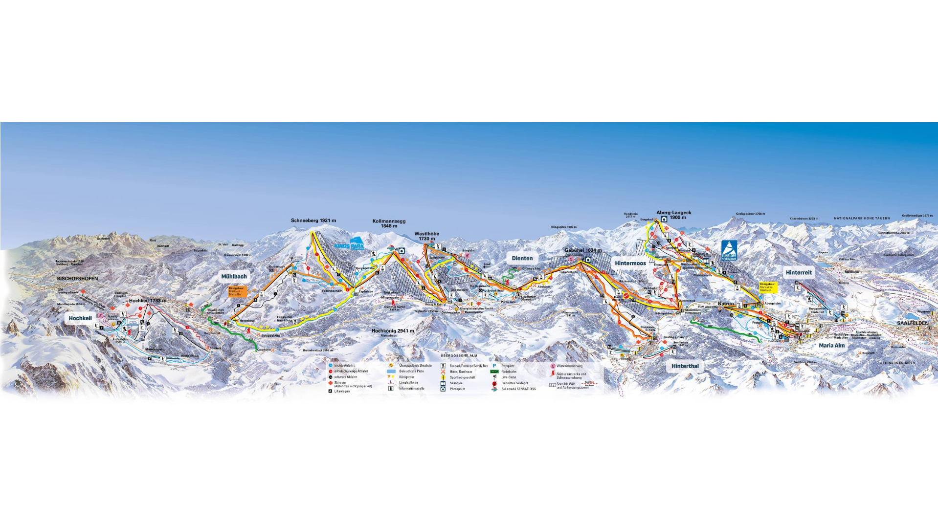 Mühlbach am Hochkönig Ski Map