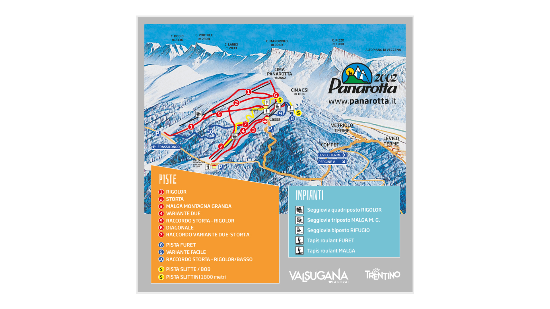 Panarotta Ski Map