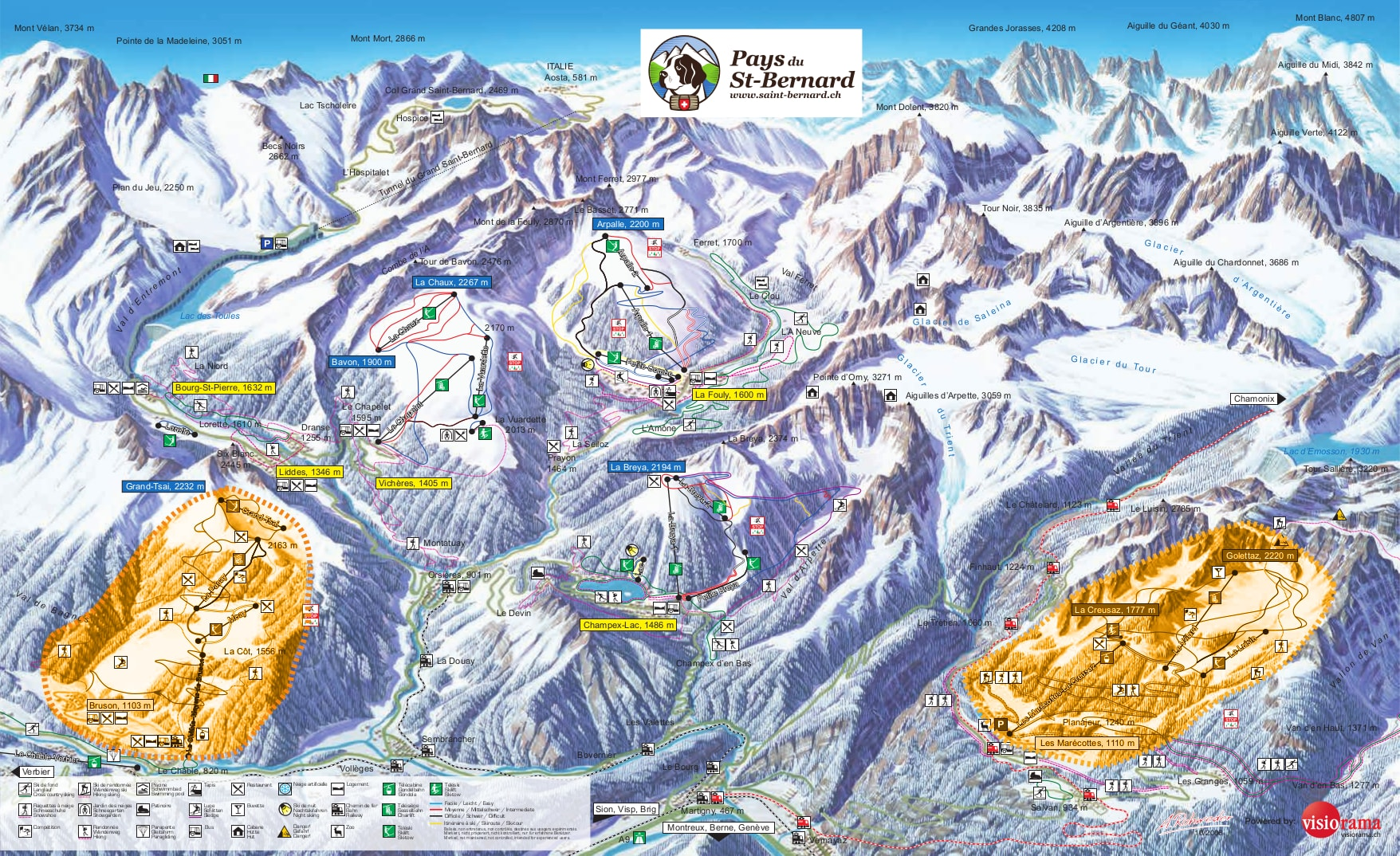 St Bernard Ski Map