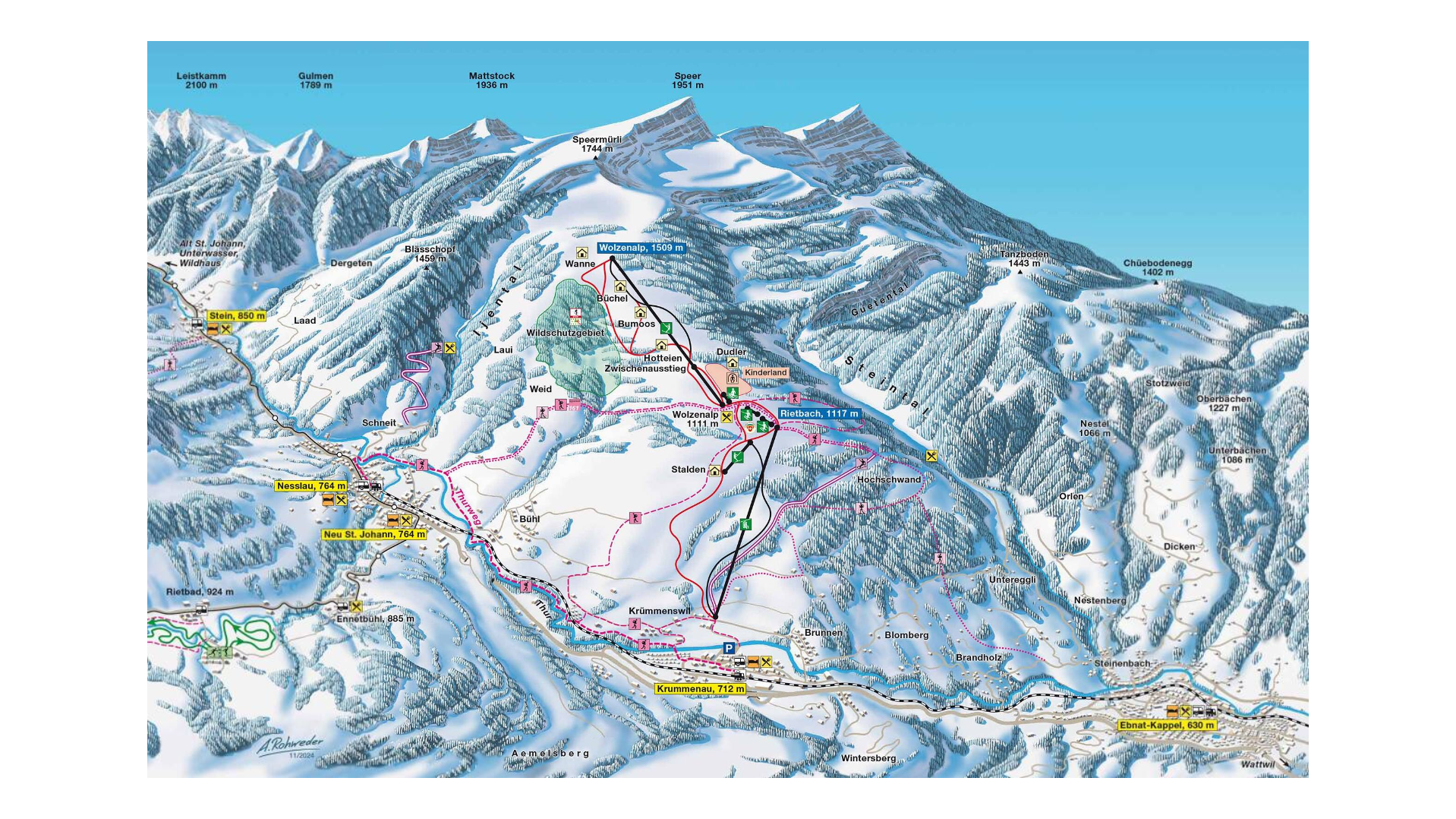 Wolzenalp Ski Map