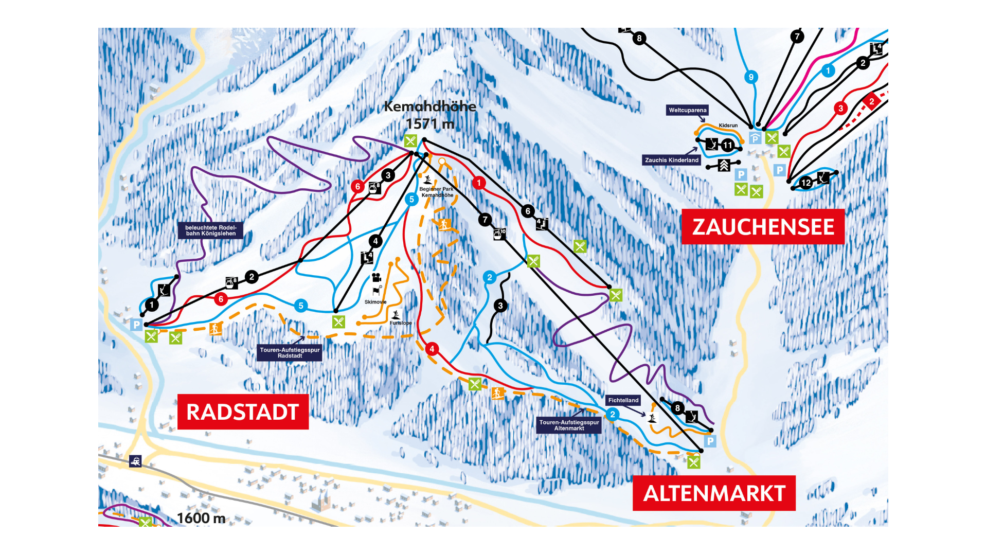 Altenmarkt Ski Map