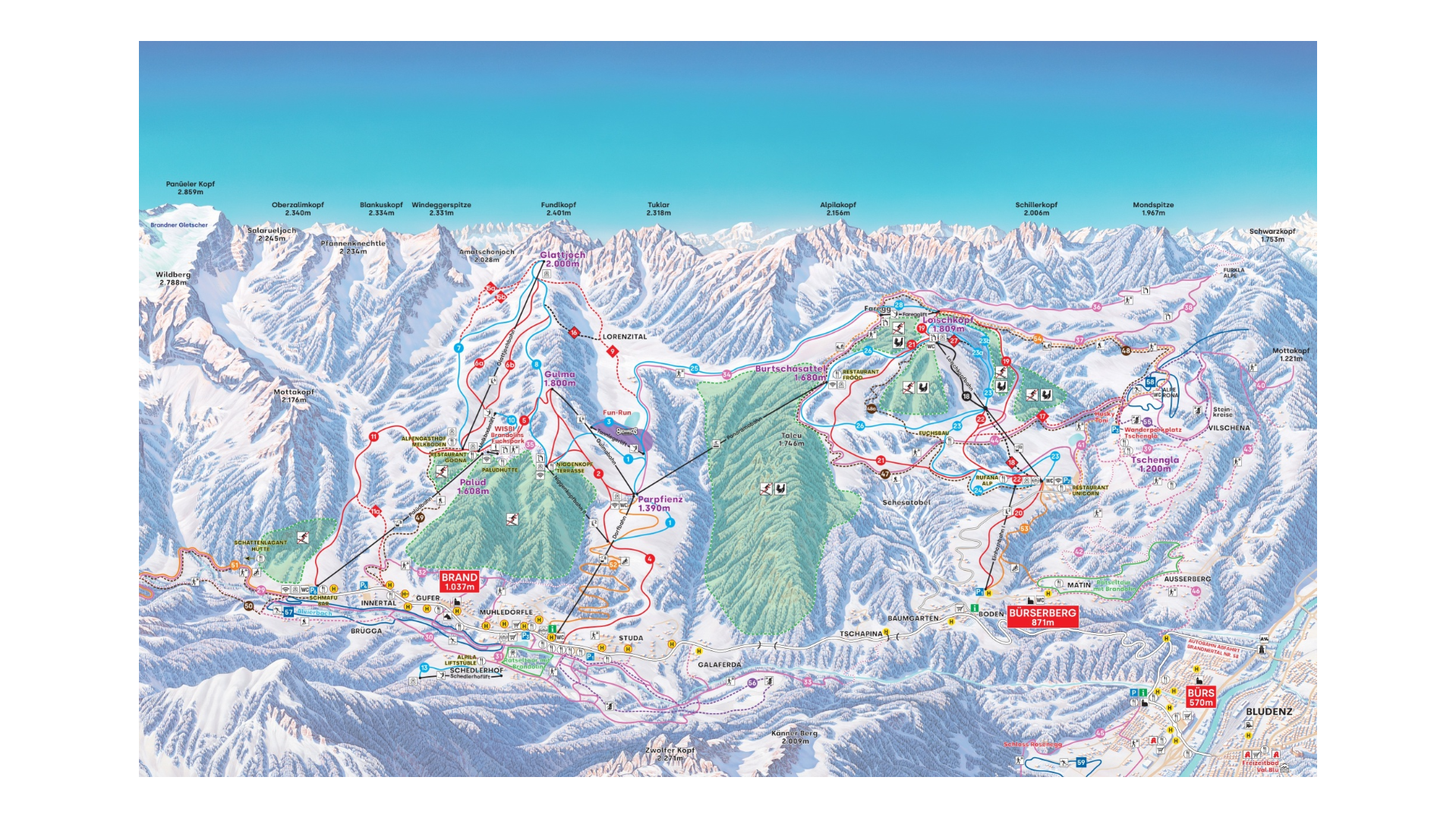 Brandnertal Ski Map