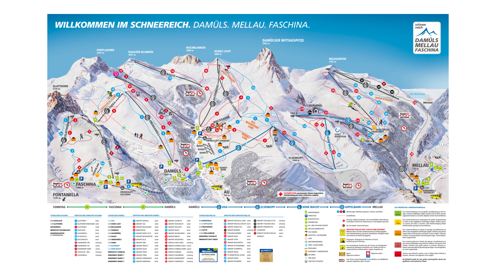 Damüls Mellau Ski Map
