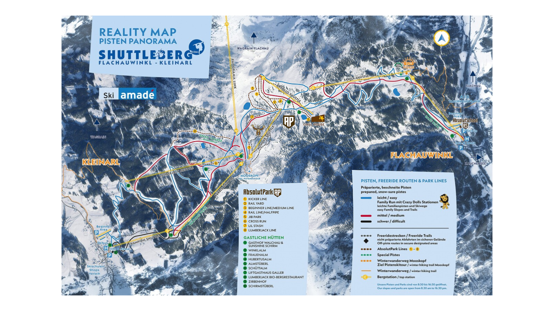 Flachauwinkl Kleinarl Ski Map