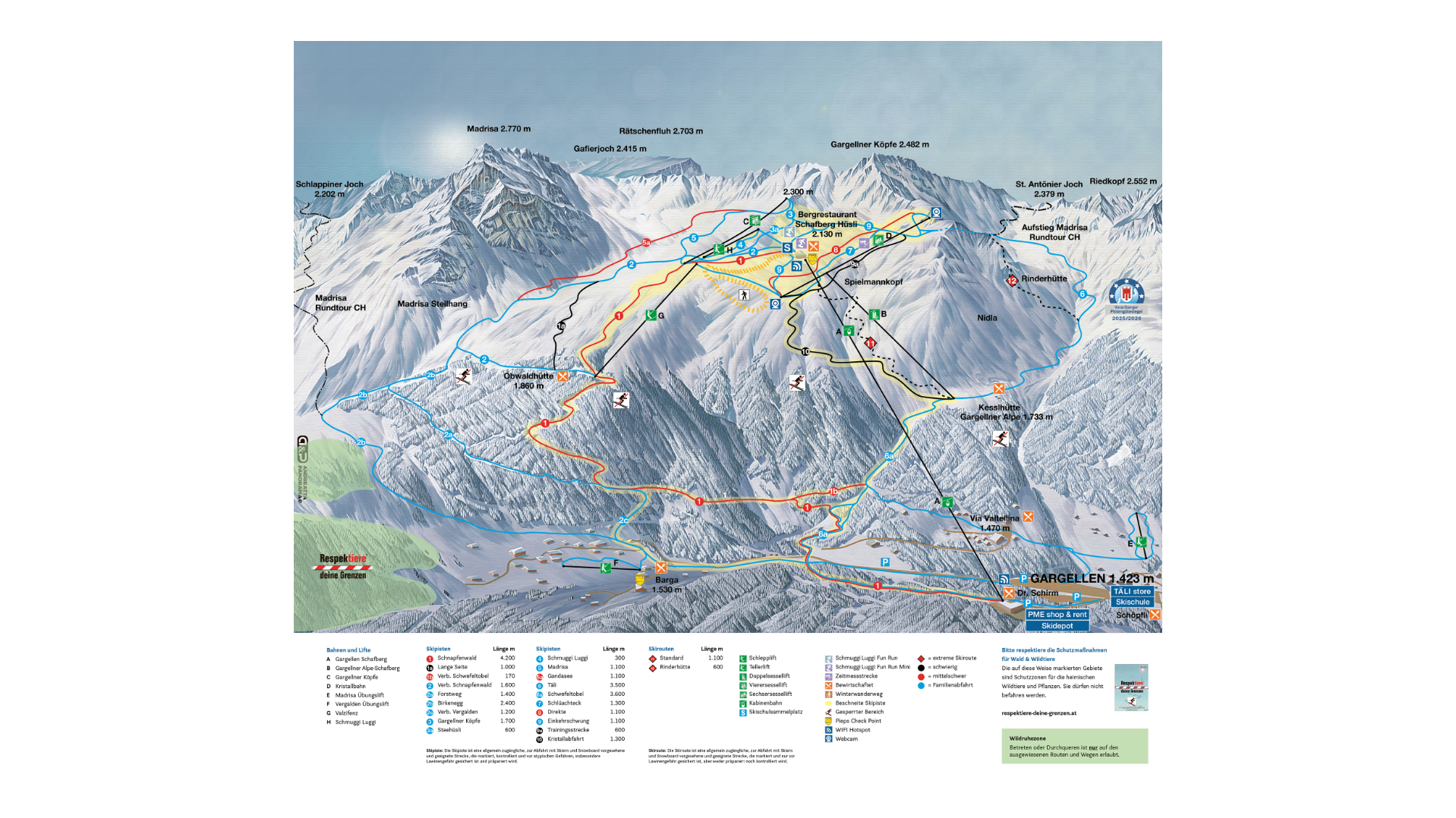 Gargellen Ski Map