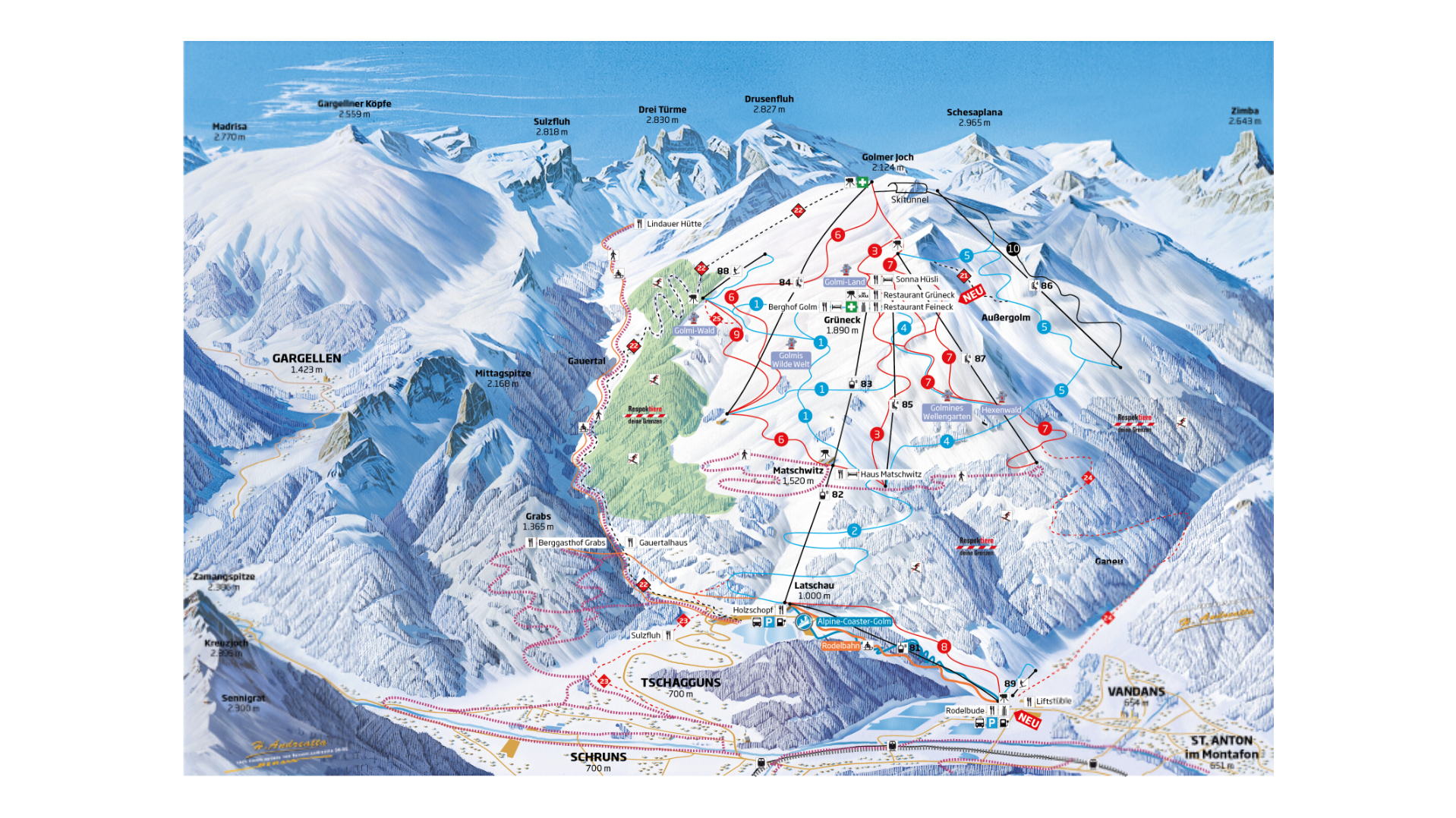 Golm Ski Map