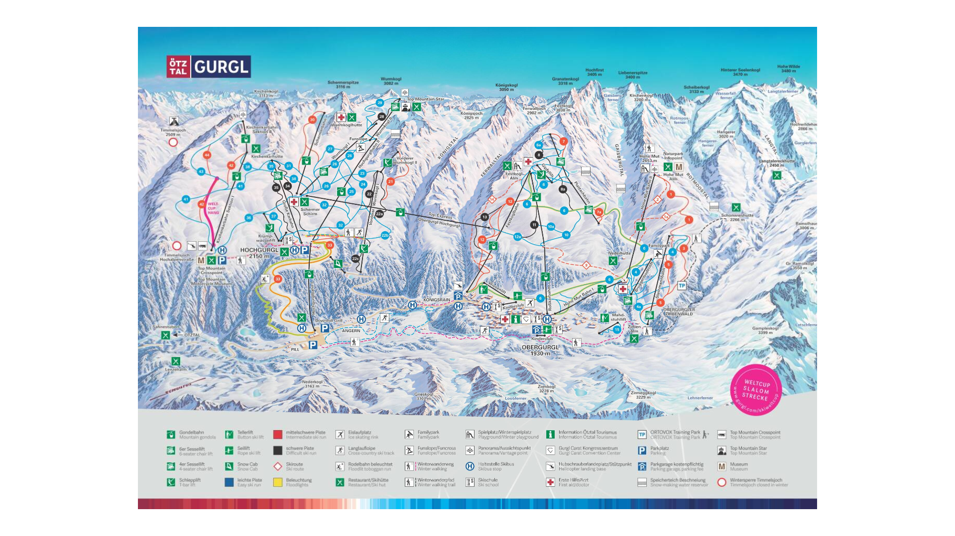 Hochgurgl Ski Map