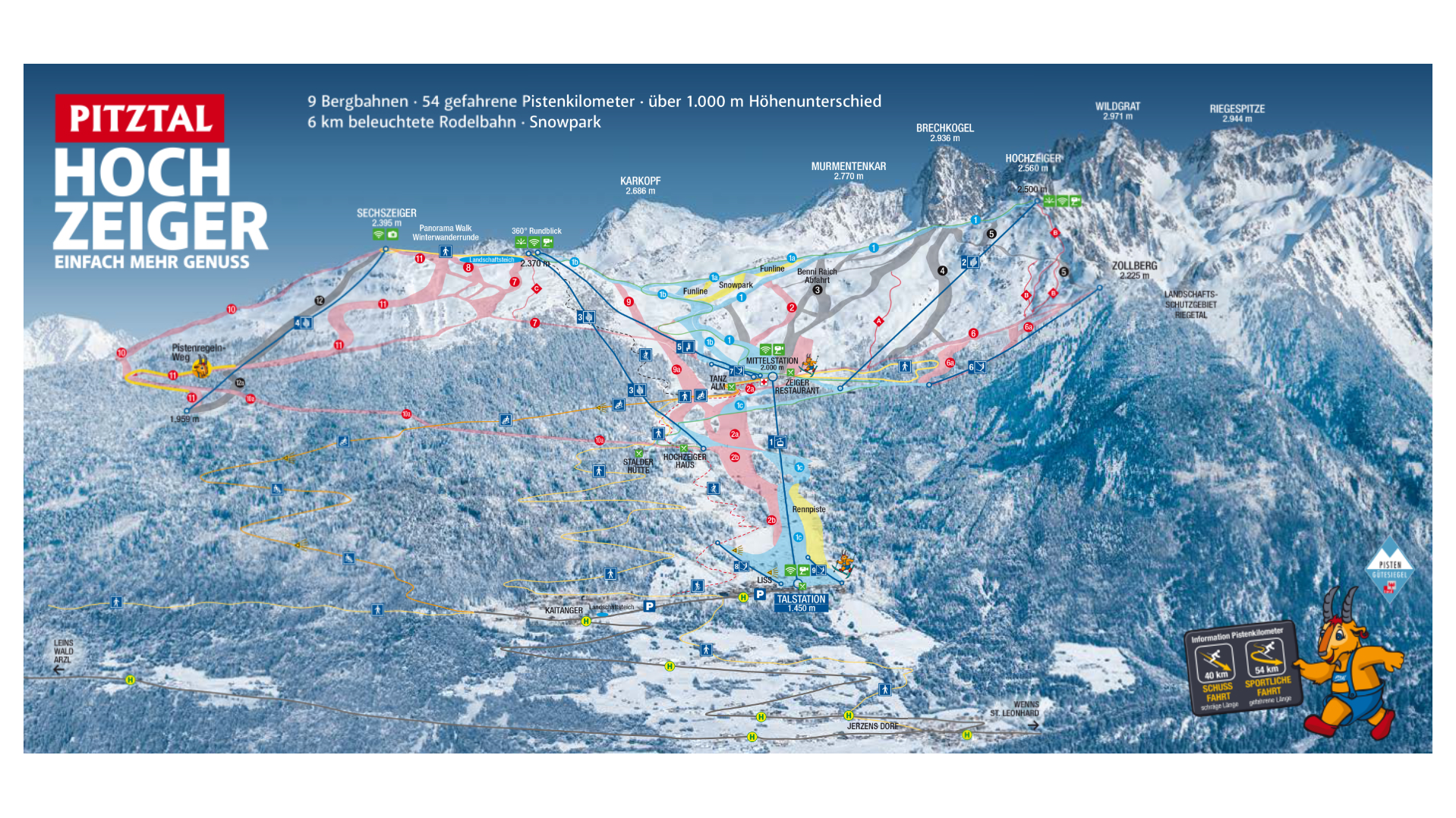 Hochzeiger Ski Map