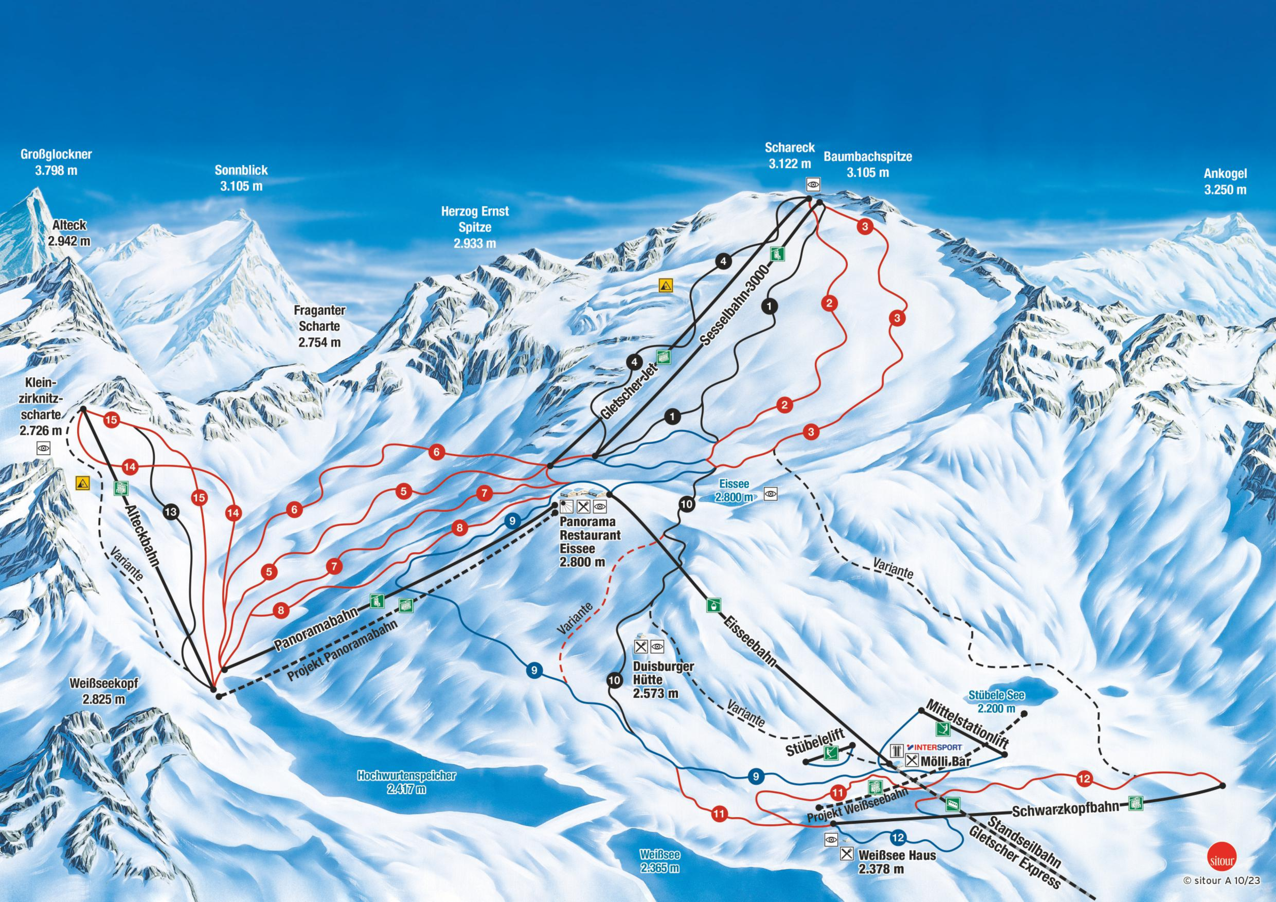 Molltaler Glacier Ski Map