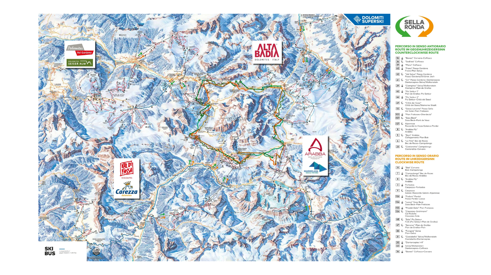 Sella Ronda Ski Map