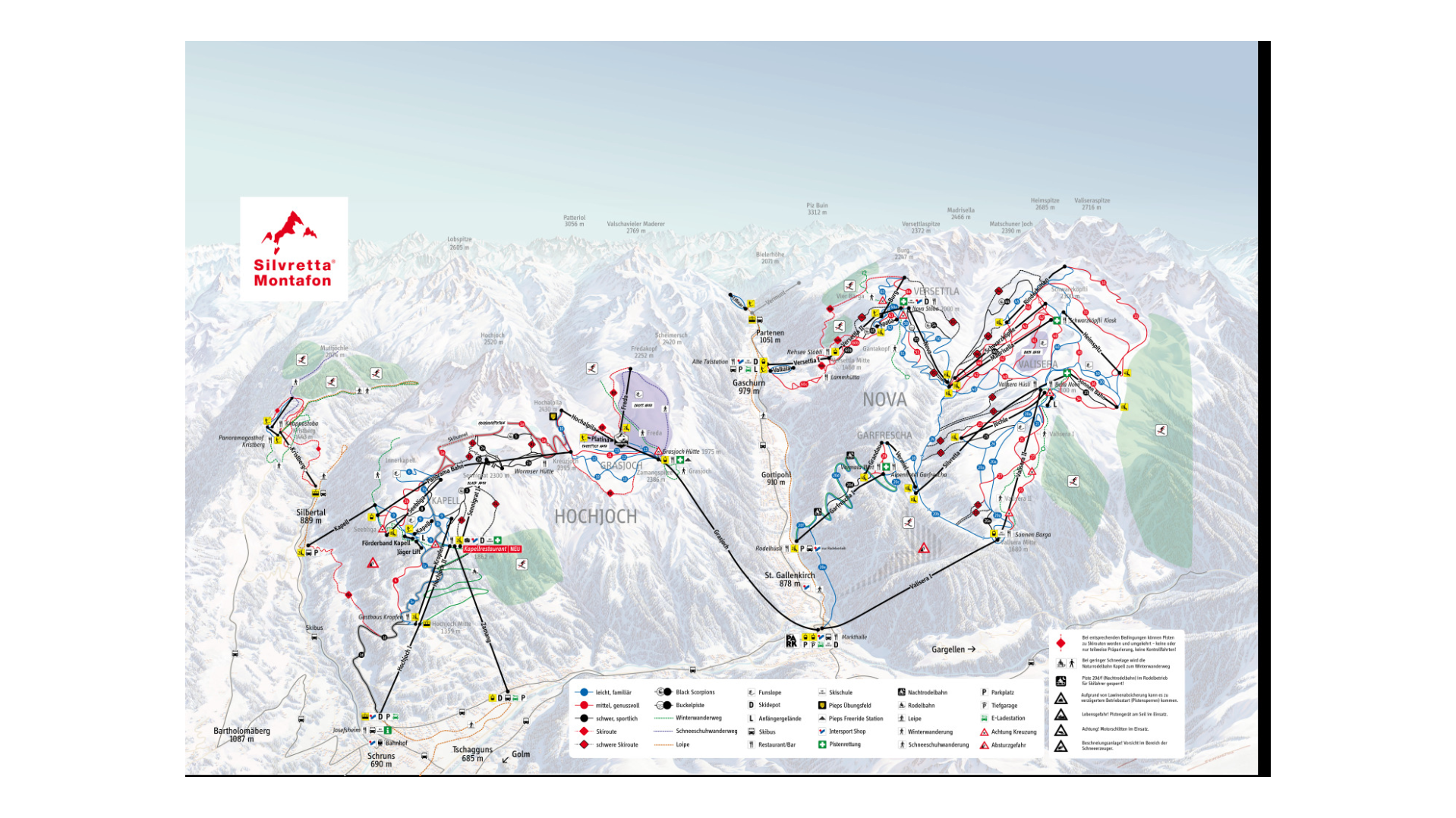 Silvretta Montafon Ski Map